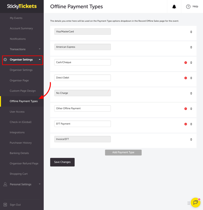 2026 - Offline Payment Type Add-Remove