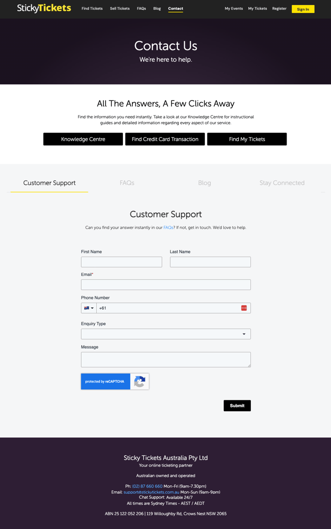 Contact Us Page