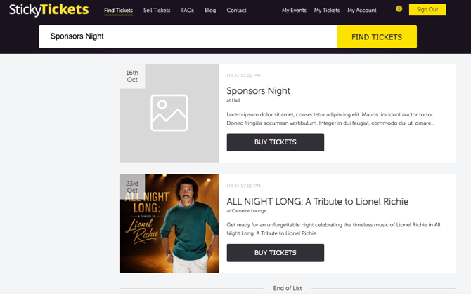 EVENT SEARCH SAMPLE EVENT WITHOUT THUMBNAIL