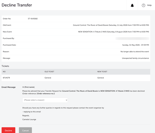MY EVENT - TRANSACTIONS TAB - TRANSFER REQUEST - PENDING IF DECLINED 1