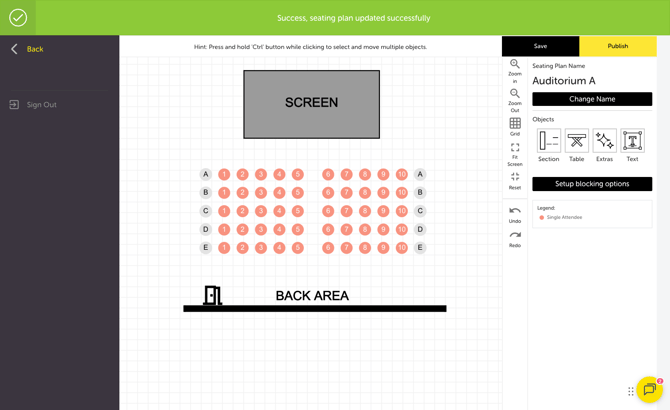 My Event - Edit Event - SEATING PLAN EXAMPLE PUBLISHED