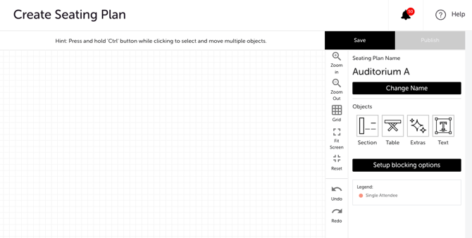 My Event - Edit Event - SEATING PLAN PAGE SETTINGS 1