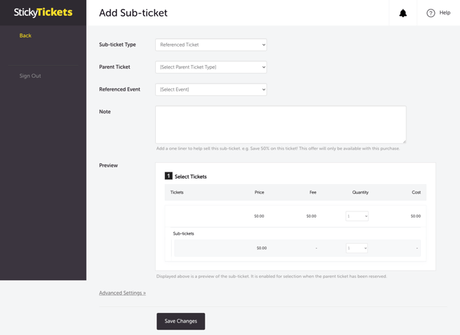 My Event - Edit Event - Sub Tickets - Reference Tix 2