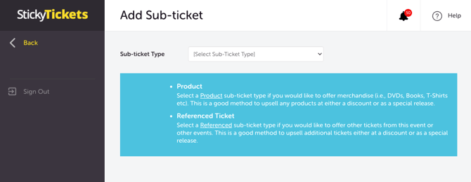 My Event - Edit Event - Sub Tickets 1