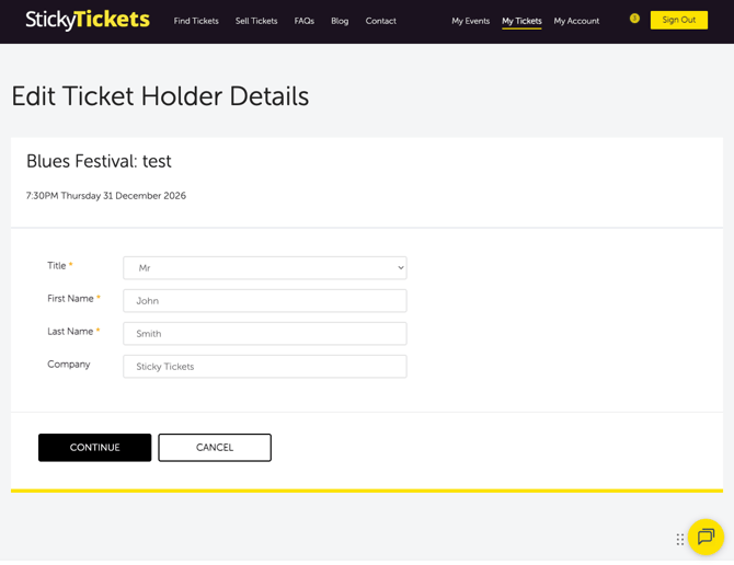 My Tickets - Edit Ticket - Field to Edit