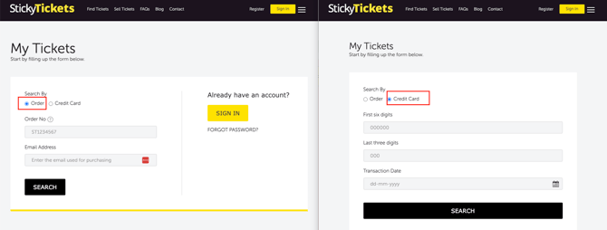My Tickets - Order Lock UP