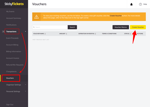 TRANSACTIONS - VOUCHERS TAB - CREATE VOUCHER