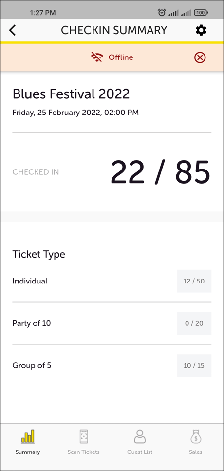 Checkin Summary when phone is offline or not connected to internet