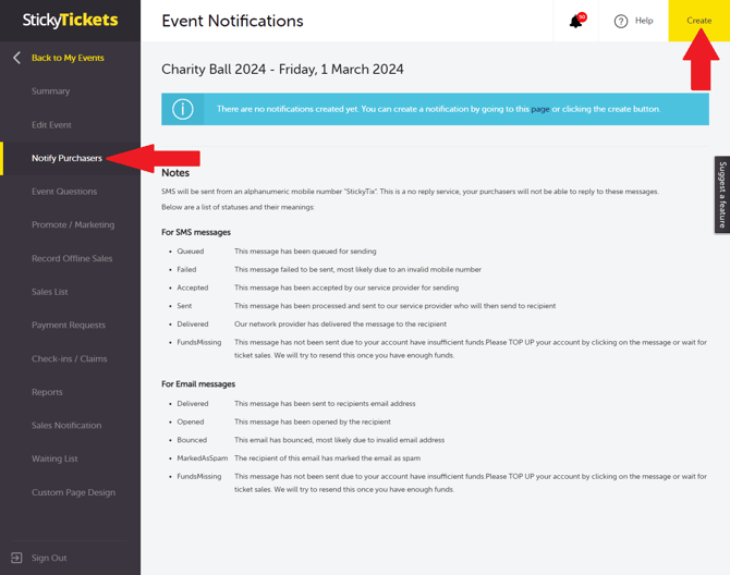 Notify Purchaser and creating notification